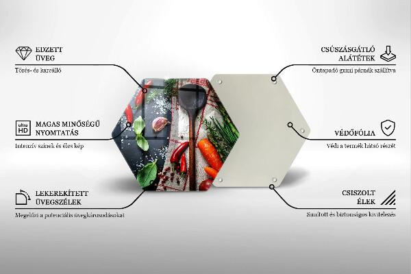 Skärbräda glas sexhörning Köksmat