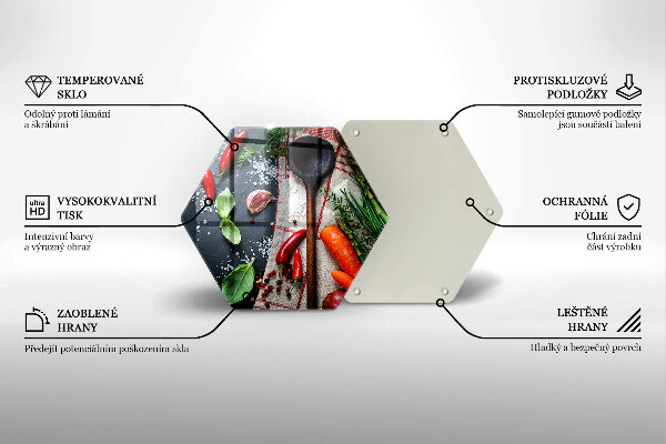 Skärbräda glas sexhörning Köksmat