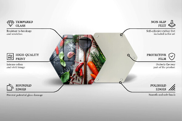 Skärbräda glas sexhörning Köksmat