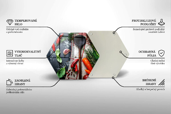 Skärbräda glas sexhörning Köksmat