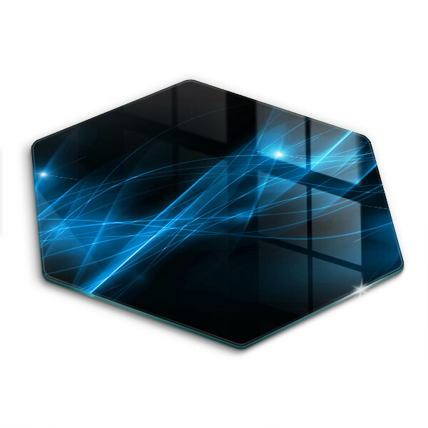 Skärbräda glas sexhörning Abstrakt blå rök