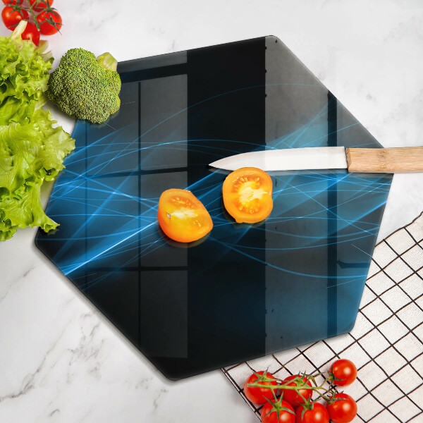 Skärbräda glas sexhörning Abstrakt blå rök