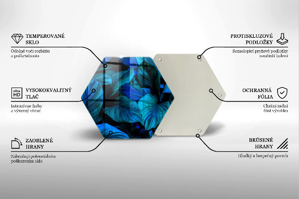 Skärbräda glas sexhörning Djungel vegetation löv