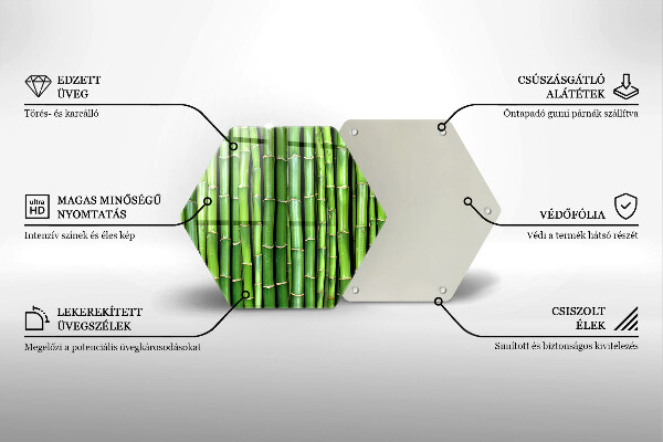 Skärbräda glas sexhörning Natur bambu