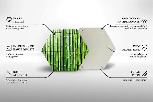 Skärbräda glas sexhörning Natur bambu