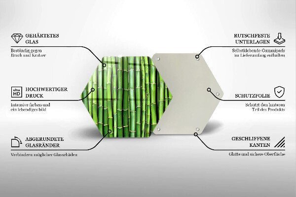 Skärbräda glas sexhörning Natur bambu