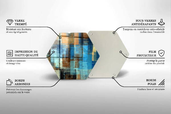 Skärbräda glas sexhörning Målad bakgrund