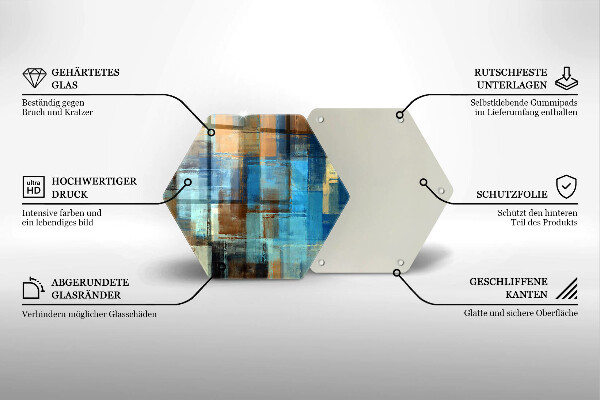 Skärbräda glas sexhörning Målad bakgrund