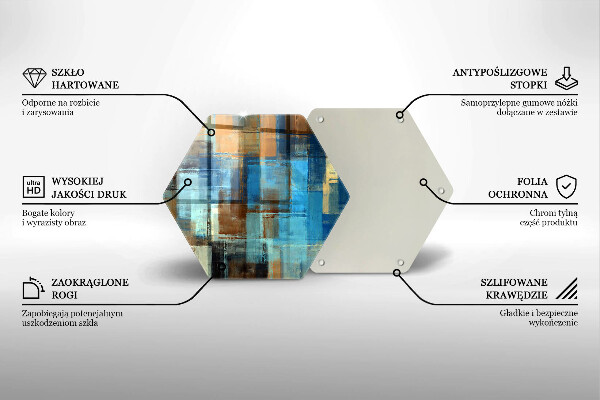 Skärbräda glas sexhörning Målad bakgrund