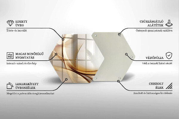 Skärbräda glas sexhörning Abstrakta former