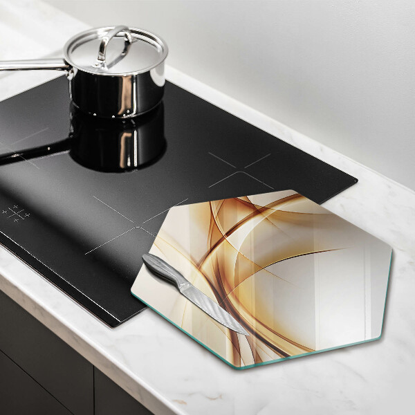 Skärbräda glas sexhörning Abstrakta former