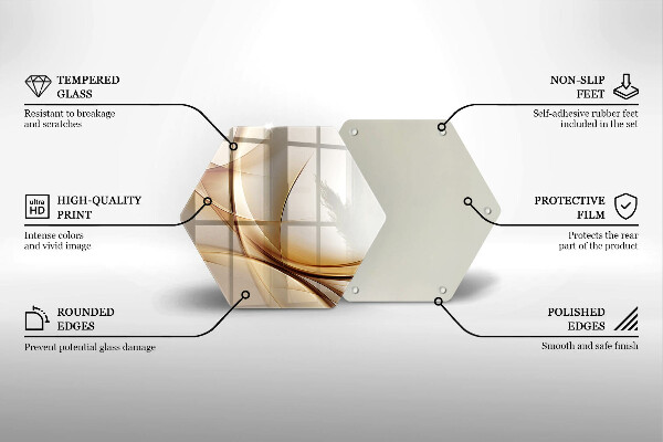 Skärbräda glas sexhörning Abstrakta former