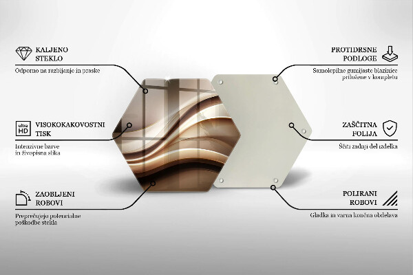 Skärbräda glas sexhörning Abstraktion mjuka linjer