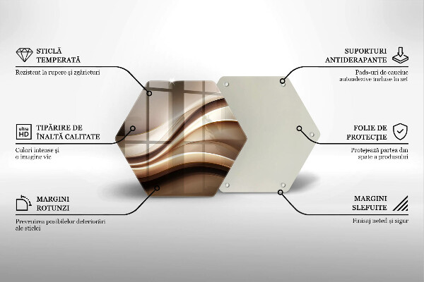 Skärbräda glas sexhörning Abstraktion mjuka linjer