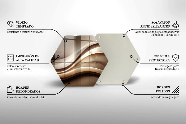 Skärbräda glas sexhörning Abstraktion mjuka linjer