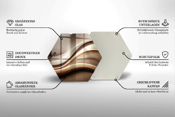 Skärbräda glas sexhörning Abstraktion mjuka linjer