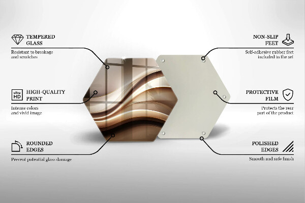 Skärbräda glas sexhörning Abstraktion mjuka linjer