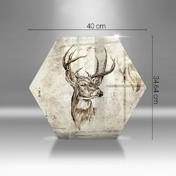 Skärbräda glas sexhörning Rådjur djur illustration