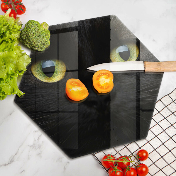 Skärbräda glas sexhörning Djurkattögon