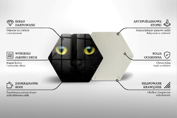 Skärbräda glas sexhörning Djurkattögon