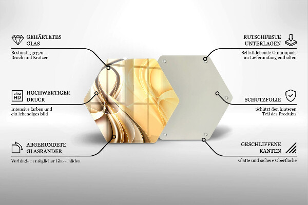 Skärbräda glas sexhörning Rök abstraktion
