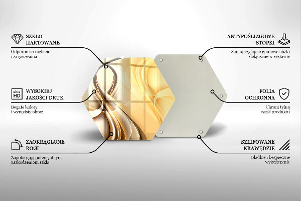 Skärbräda glas sexhörning Rök abstraktion