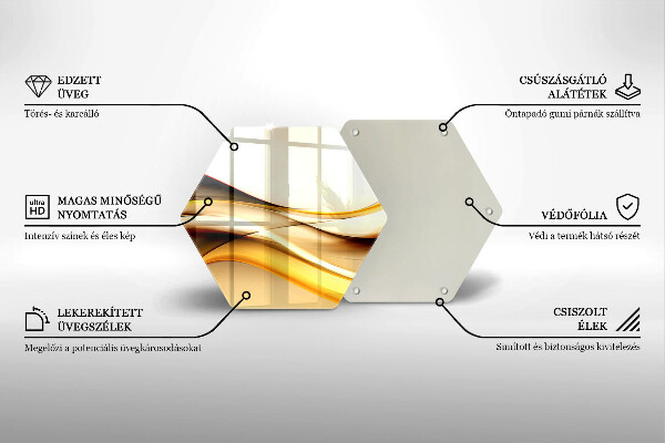 Skärbräda glas sexhörning Abstrakta röklinjer