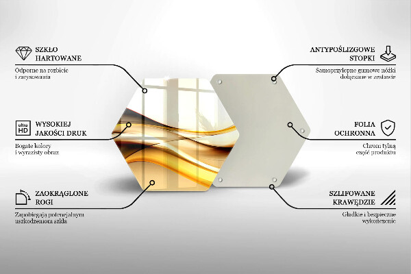 Skärbräda glas sexhörning Abstrakta röklinjer