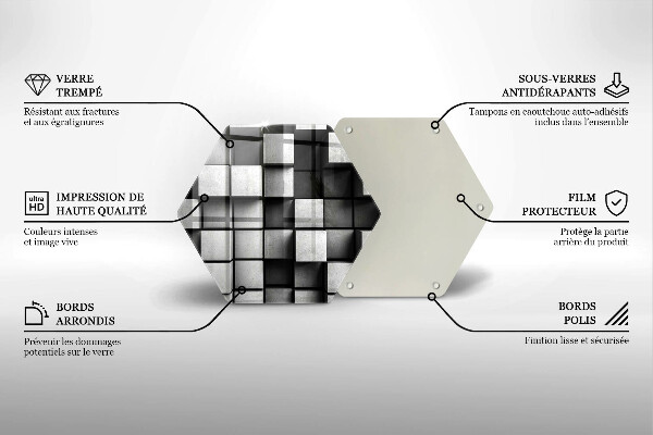 Skärbräda glas sexhörning Abstrakta 3D rutor