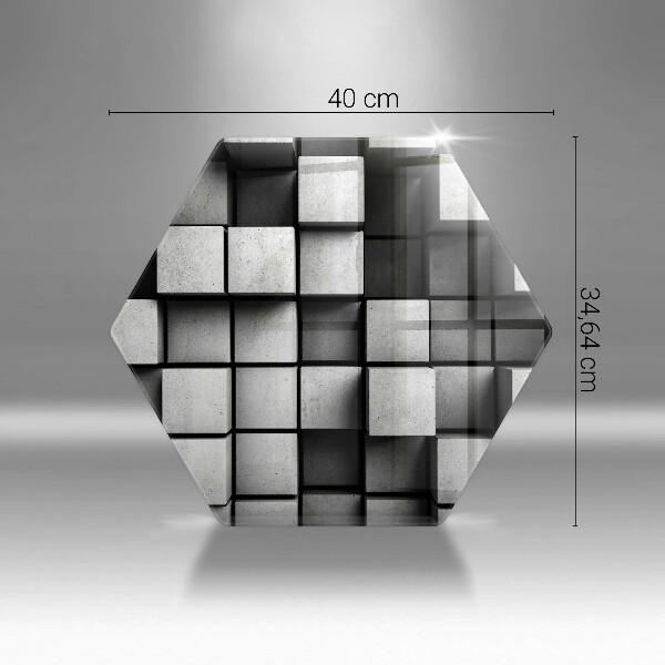 Skärbräda glas sexhörning Abstrakta 3D rutor