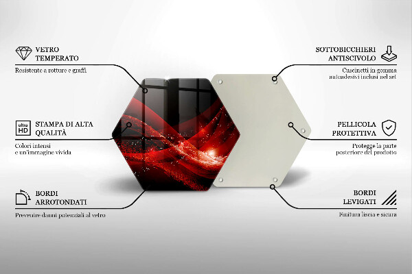 Skärbräda glas sexhörning Modern abstraktion