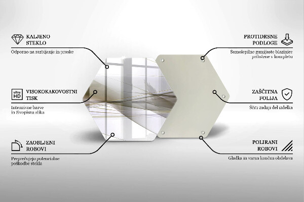Skärbräda glas sexhörning Abstrakta linjer design
