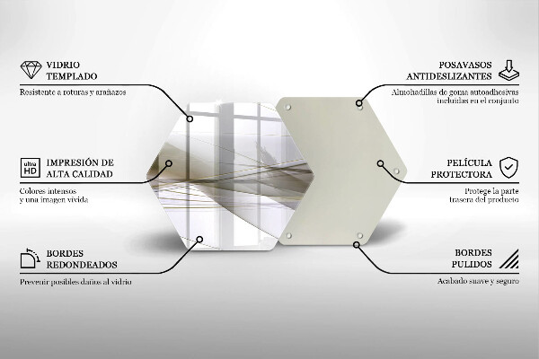 Skärbräda glas sexhörning Abstrakta linjer design