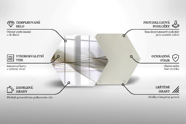 Skärbräda glas sexhörning Abstrakta linjer design