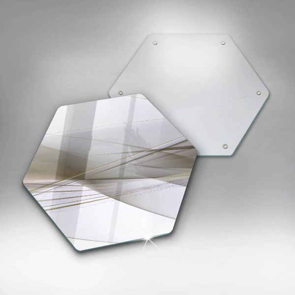 Skärbräda glas sexhörning Abstrakta linjer design