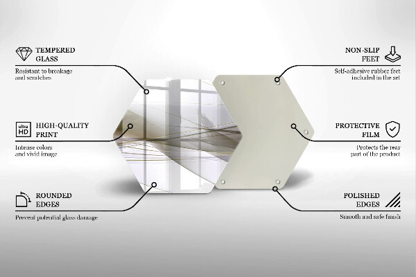 Skärbräda glas sexhörning Abstrakta linjer design
