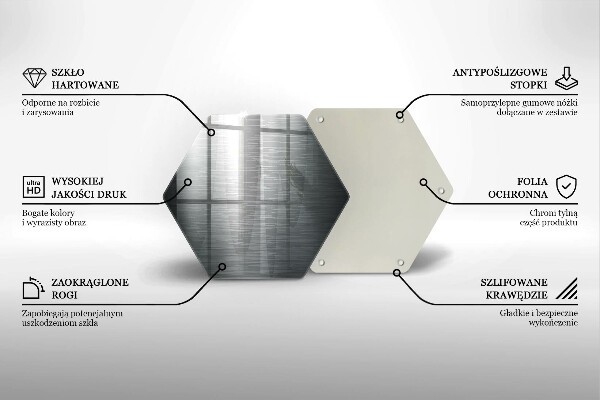 Skärbräda glas sexhörning Metallstruktur