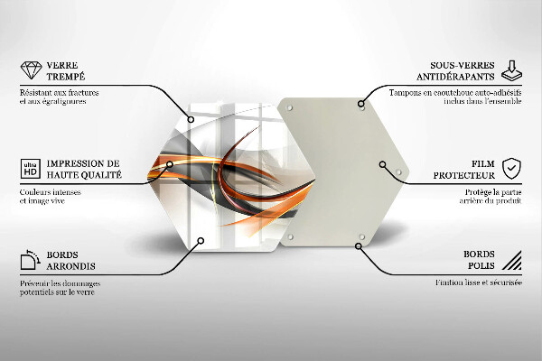 Skärbräda glas sexhörning Moderna former