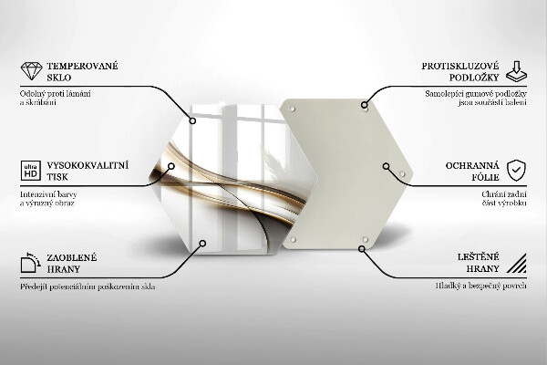 Skärbräda glas sexhörning Mjuka linjer abstraktion