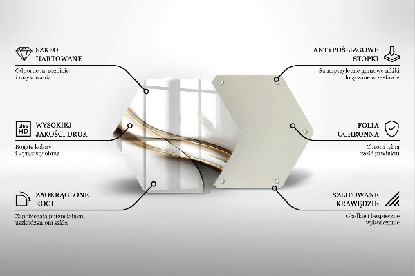 Skärbräda glas sexhörning Mjuka linjer abstraktion