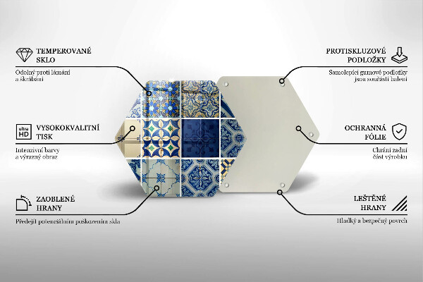 Skärbräda glas sexhörning Dekorativa kakelplattor