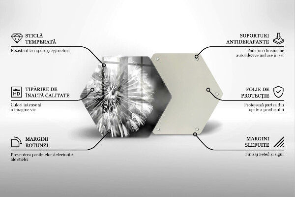 Skärbräda glas sexhörning En delikat maskros
