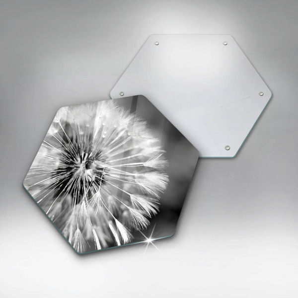 Skärbräda glas sexhörning En delikat maskros