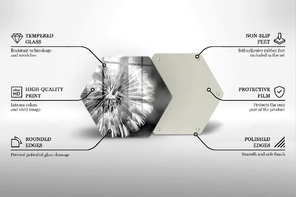 Skärbräda glas sexhörning En delikat maskros