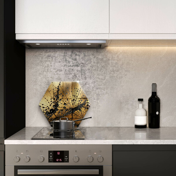 Skärbräda glas sexhörning Dagg och maskrosor