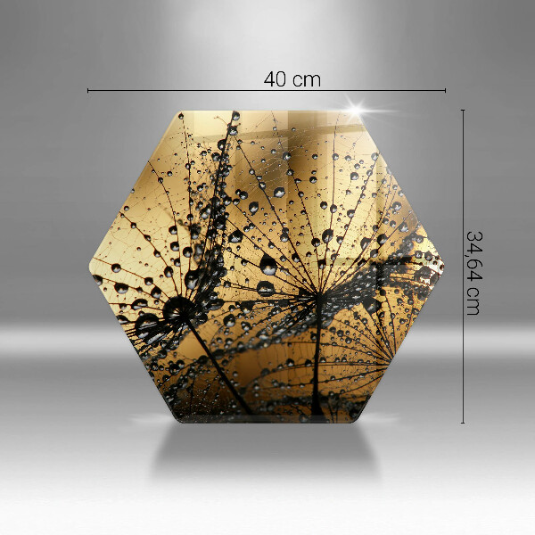 Skärbräda glas sexhörning Dagg och maskrosor