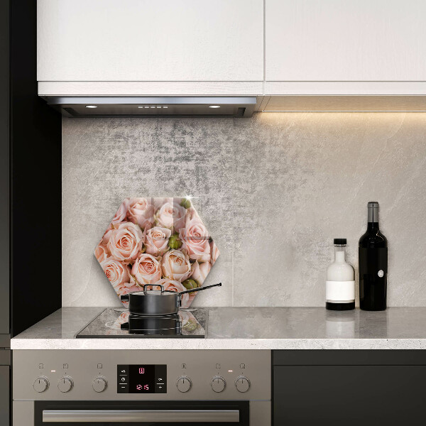 Skärbräda glas sexhörning Bukett fina rosor