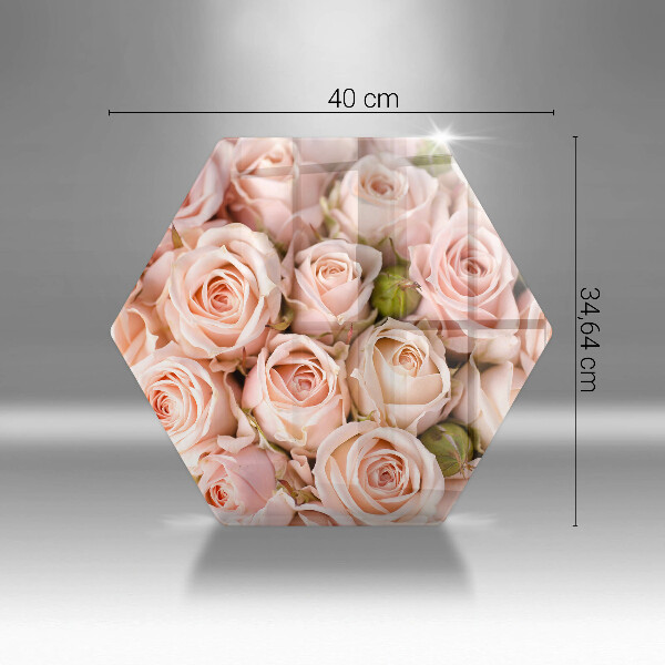Skärbräda glas sexhörning Bukett fina rosor