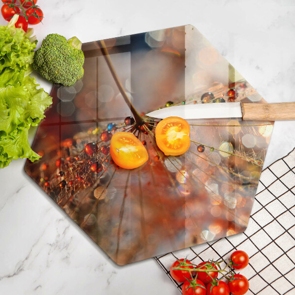 Skärbräda glas sexhörning Blöt maskros