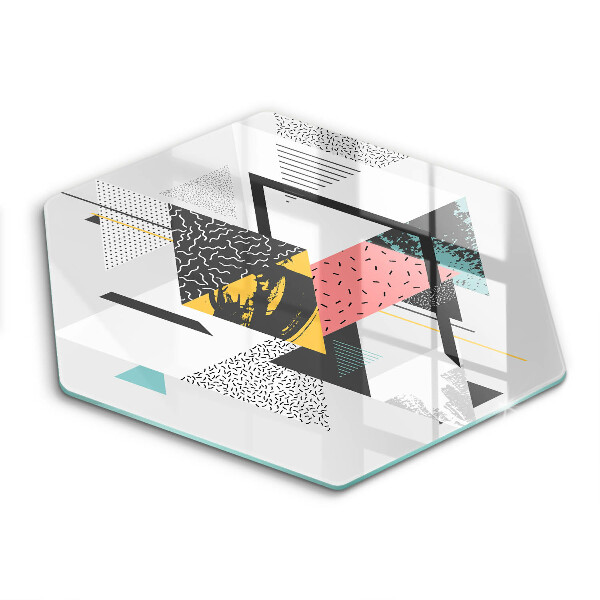 Skärbräda glas sexhörning Abstrakta trianglar